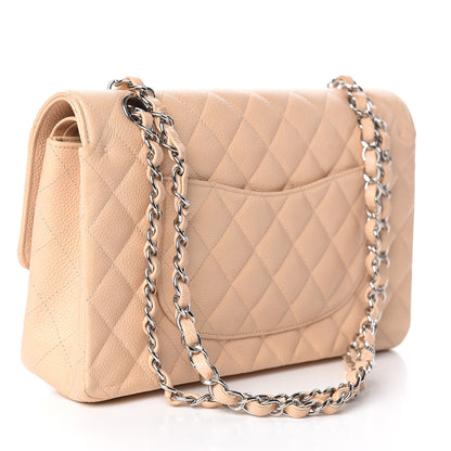 Chanel Caviar Quilted Medium Double Flap Beige 3 of 10