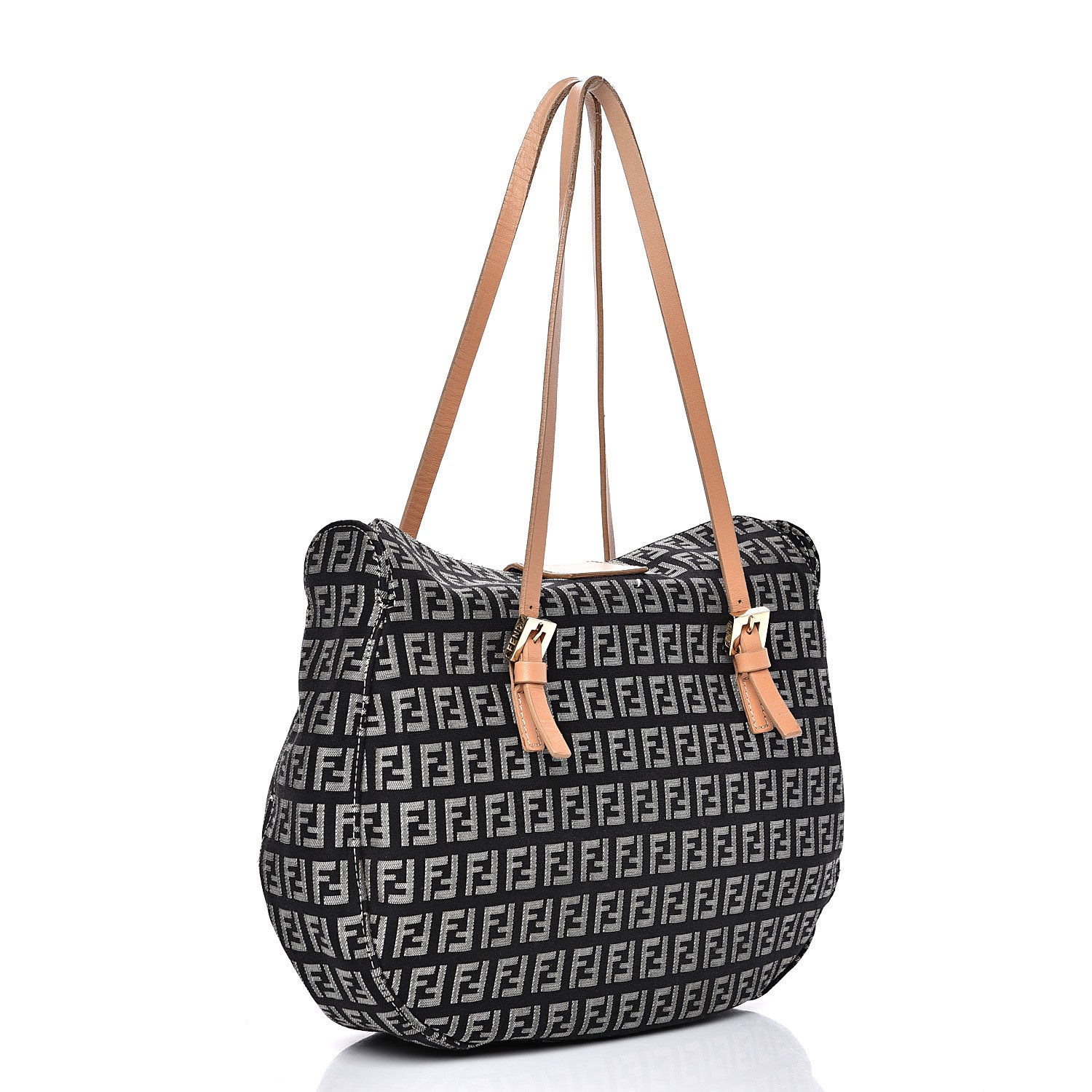 Fendi Zucchino Shoulder Bag Black 2 of 9