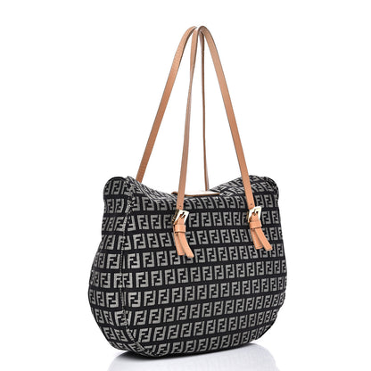 Fendi Zucchino Shoulder Bag Black 2 of 9