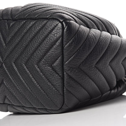 Chanel Deerskin Chevron Small CC Chain Bucket Bag Black 10 of 10
