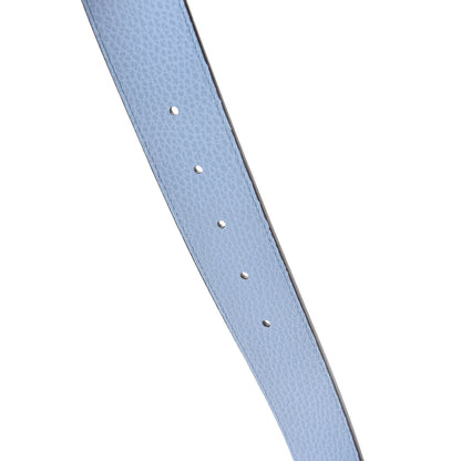 Gucci Dollar Calfskin 1973 Reversible Belt 80 32 Black Mineral Blue 6 of 6