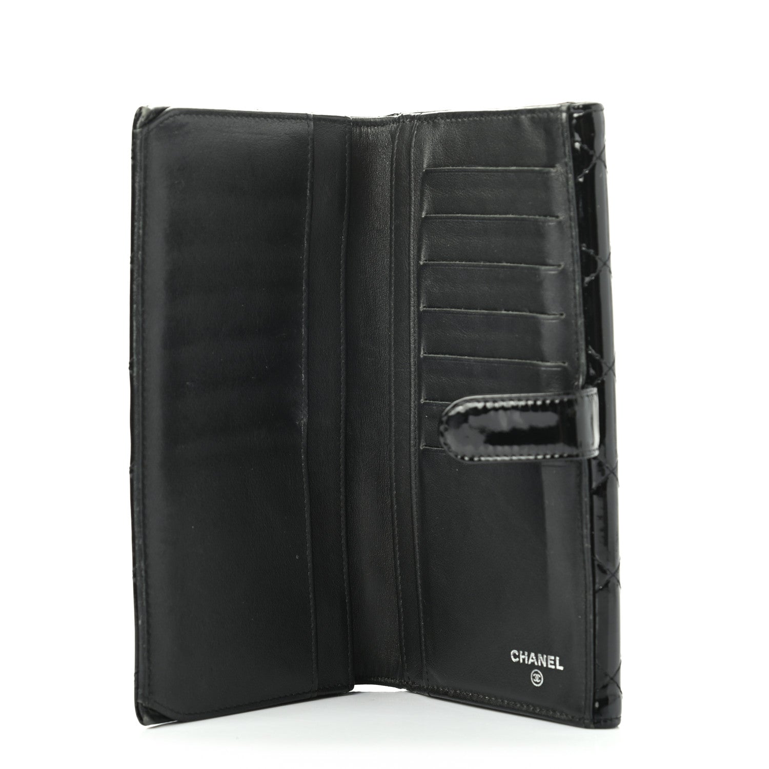 Chanel Patent Quilted Large Brilliant Flap Wallet Black 6 of 10