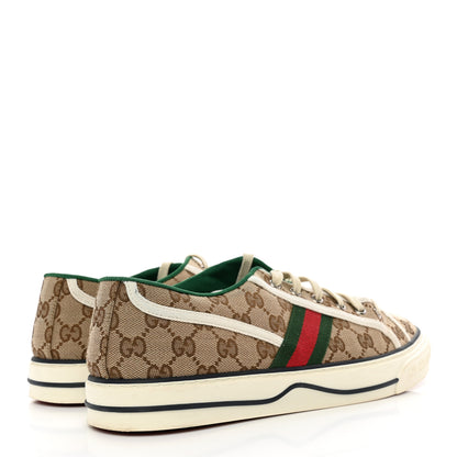 Gucci GG Monogram Web Mens 1977 Tennis Sneakers 10.5 Beige Ebony Mystic White 4 of 12