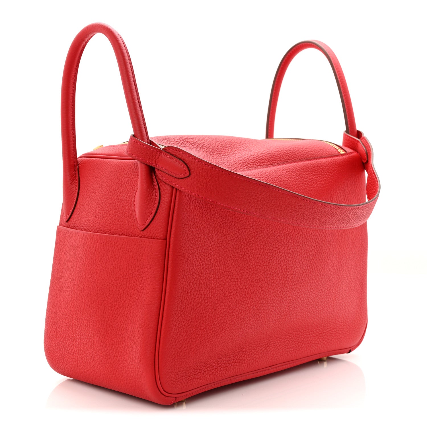 Hermes Taurillon Clemence Lindy 30 Rouge Casaque 3 of 11