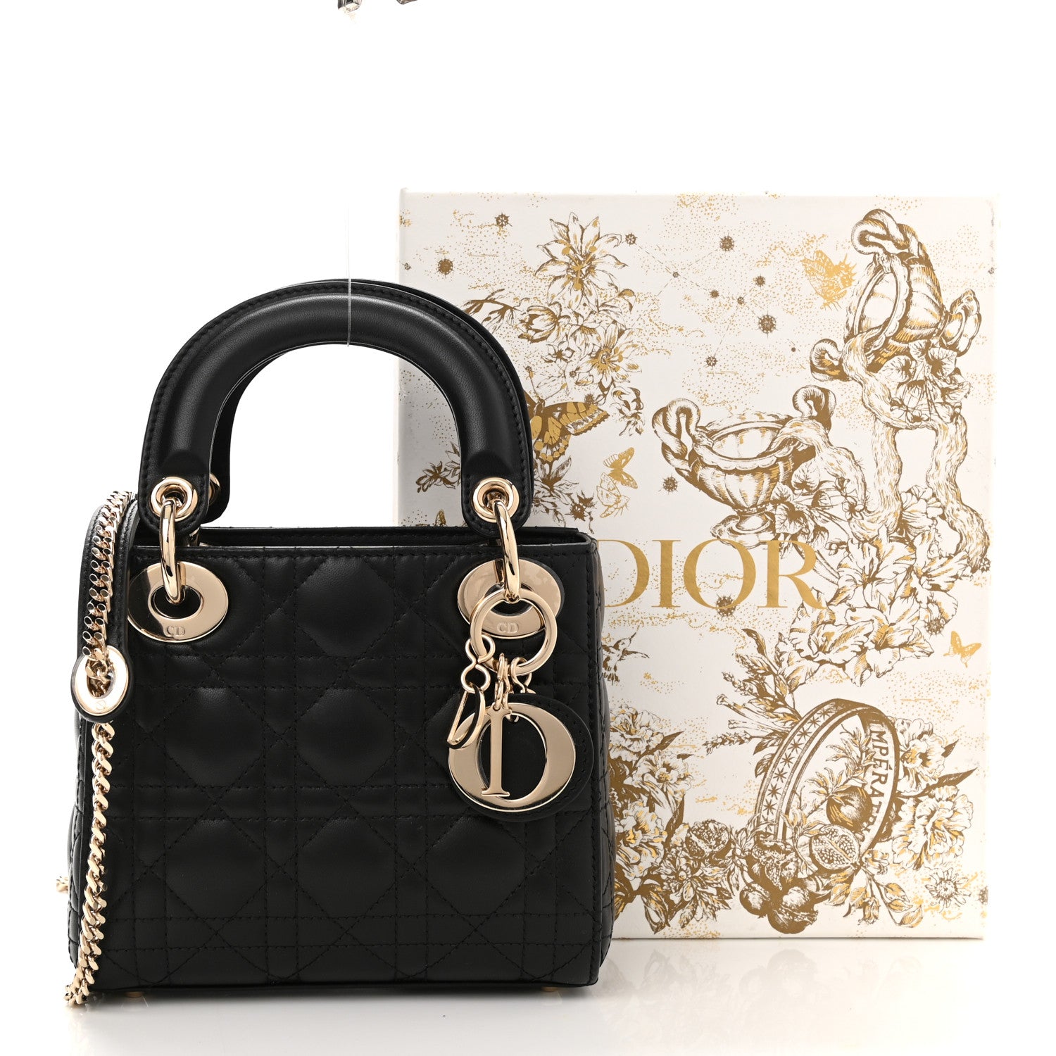 Christian Dior Lambskin Cannage Mini Lady Dior Black 11 of 11