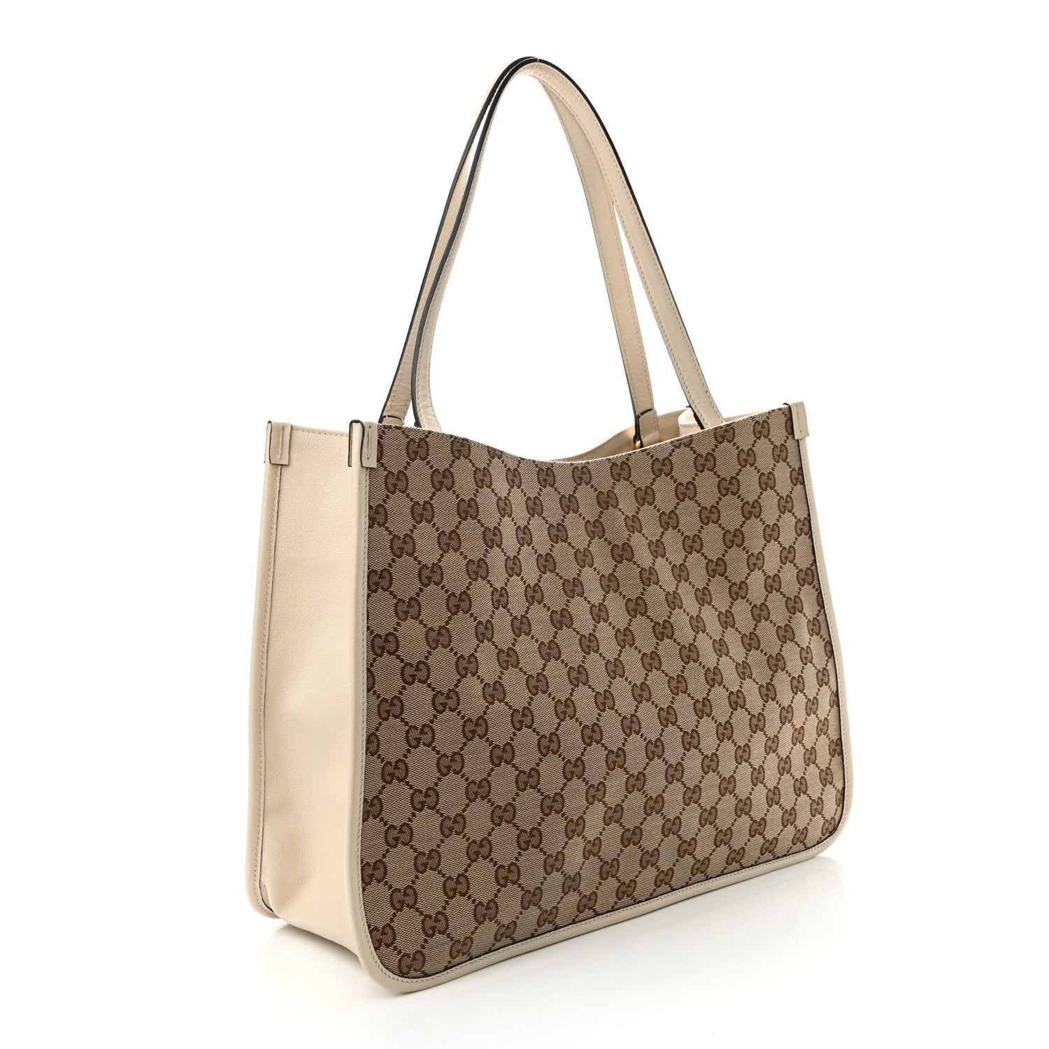 Gucci Monogram New Sakai Calfskin Lux Horsebit 1955 Tote Beige Ebony Mystic White 3 of 11