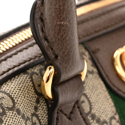 Gucci GG Supreme Monogram Textured Dollar Calfskin Web Mini Ophidia Top Handle Bag Beige Ebony New Acero 12 of 12