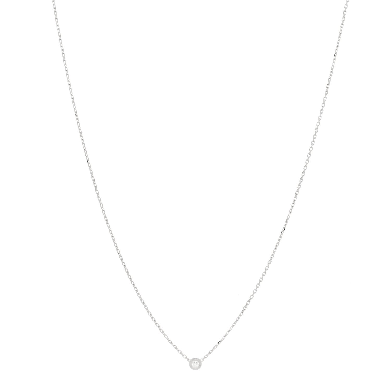 Cartier 18K White Gold Diamond XS D'Amour Pendant Necklace 1 of 4