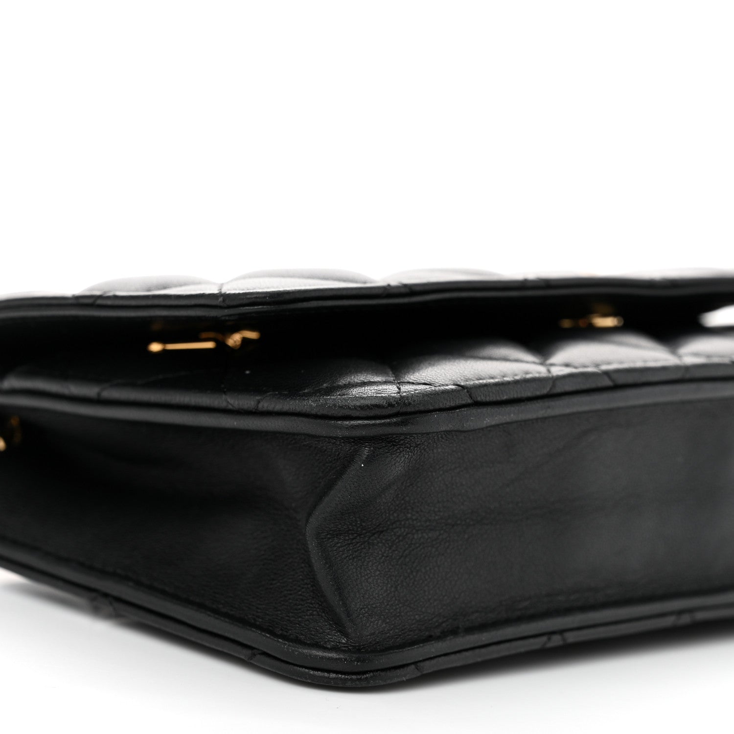 Chanel Lambskin Quilted Wallet On Chain WOC Black 10 of 11