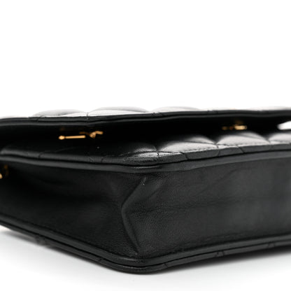 Chanel Lambskin Quilted Wallet On Chain WOC Black 10 of 11