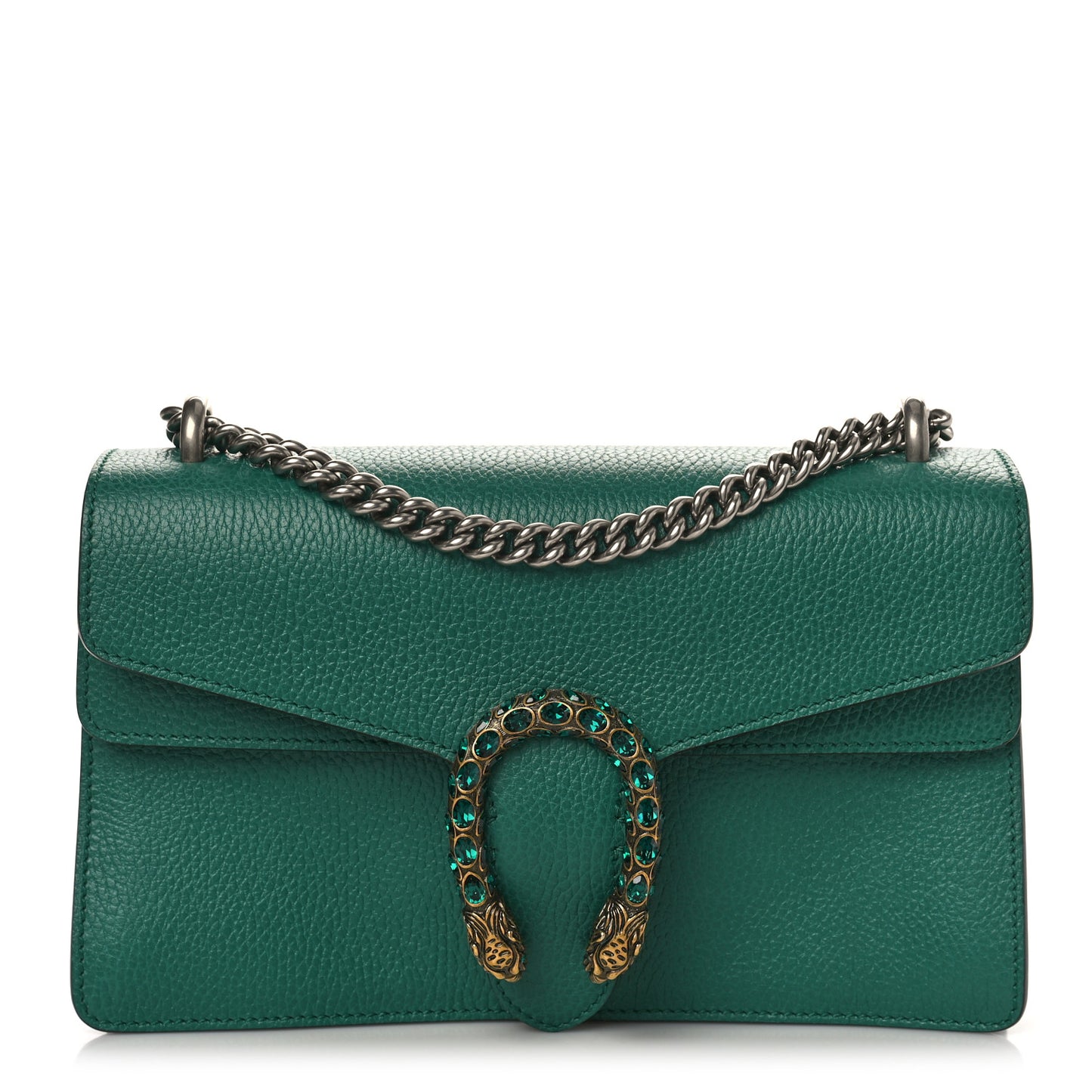 Pebbled Calfskin Small Dionysus Shoulder Bag Emerald