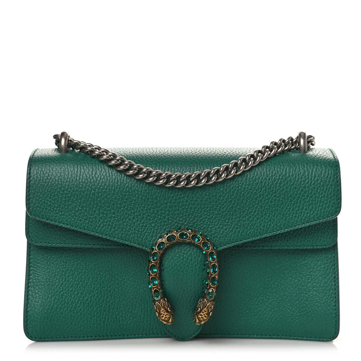 Gucci Pebbled Calfskin Small Dionysus Shoulder Bag Emerald 1 of 10