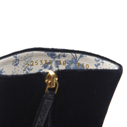 Gucci Softy Velvet Malaga Kid GG Victoire 55mm Ankle Boots 38 Black 9 of 10