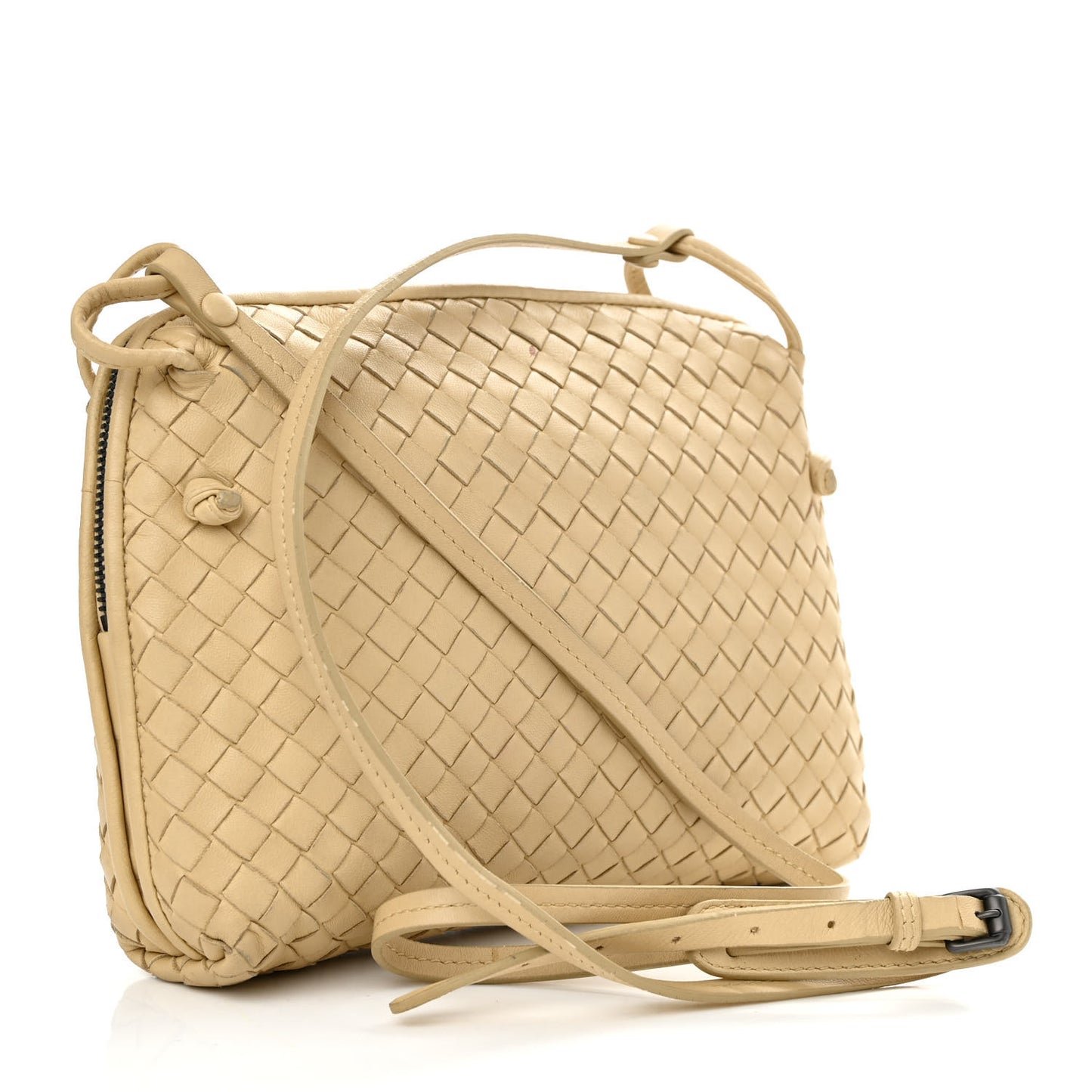 Nappa Intrecciato Nodini Crossbody Messenger Mink