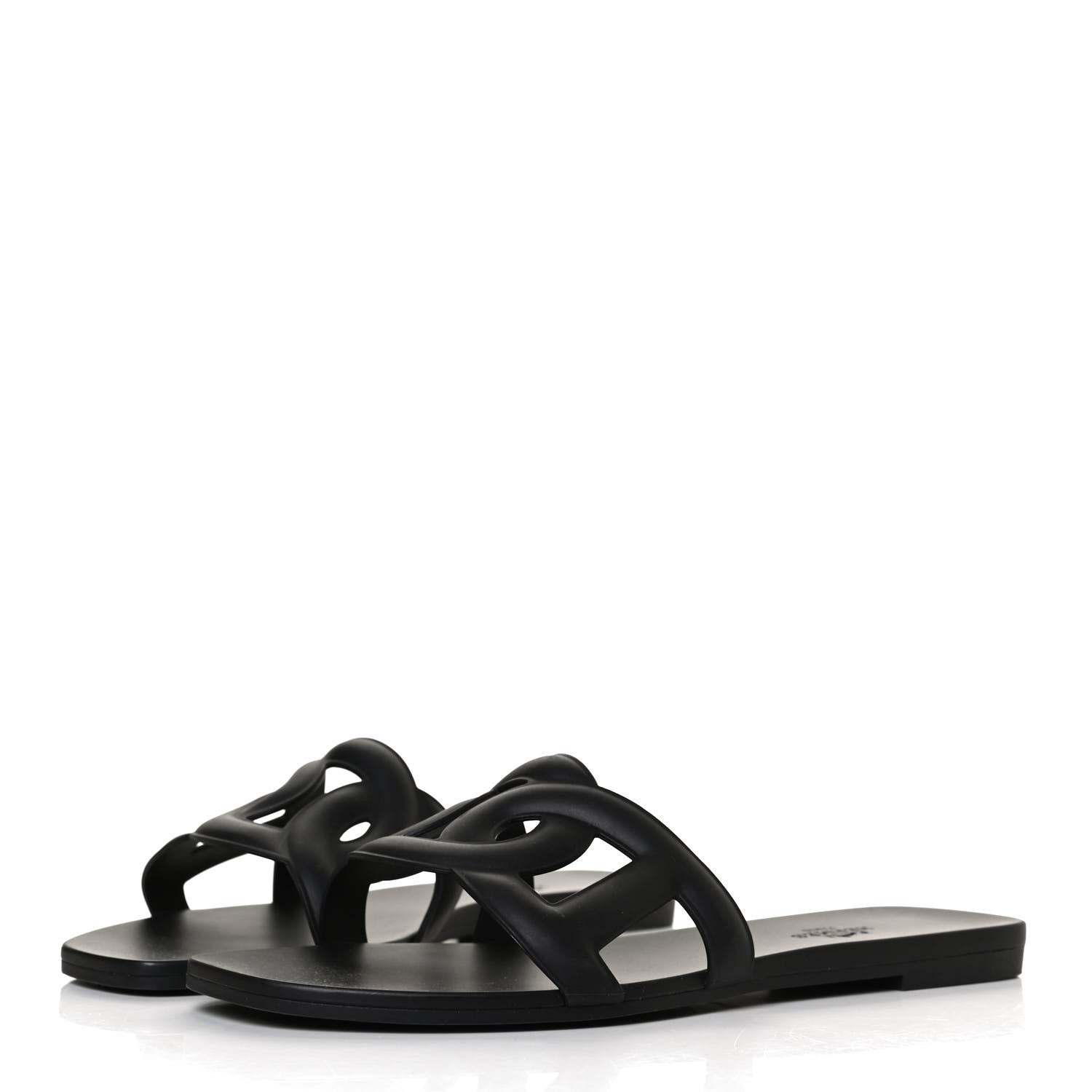 Hermes Rubber Aloha Sandals 37 Black 3 of 11