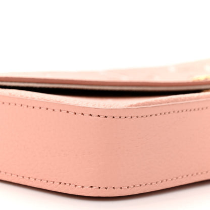 Louis Vuitton Empreinte Monogram Giant Felicie Pochette Chain Wallet Rose Trianon Creme 9 of 10