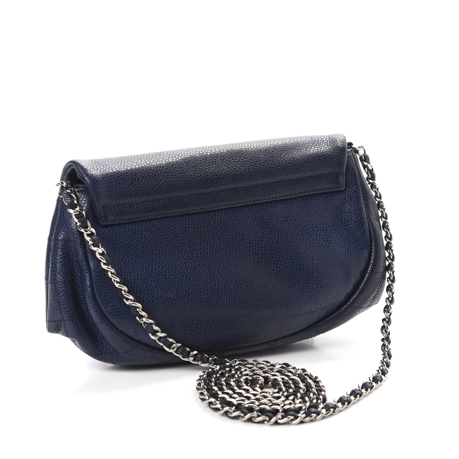 Chanel Caviar Half Moon Wallet On Chain WOC Navy 3 of 13