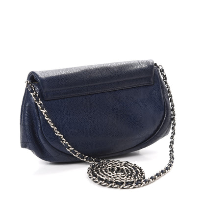 Chanel Caviar Half Moon Wallet On Chain WOC Navy 3 of 13