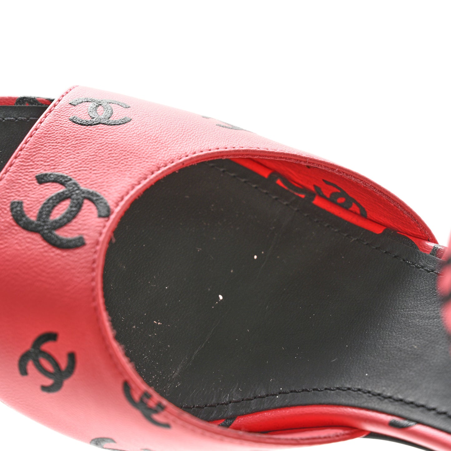 Lambskin Printed CC Sandals 39 Pink Black