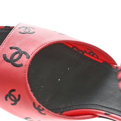 Chanel Lambskin Printed CC Sandals 39 Pink Black 13 of 13