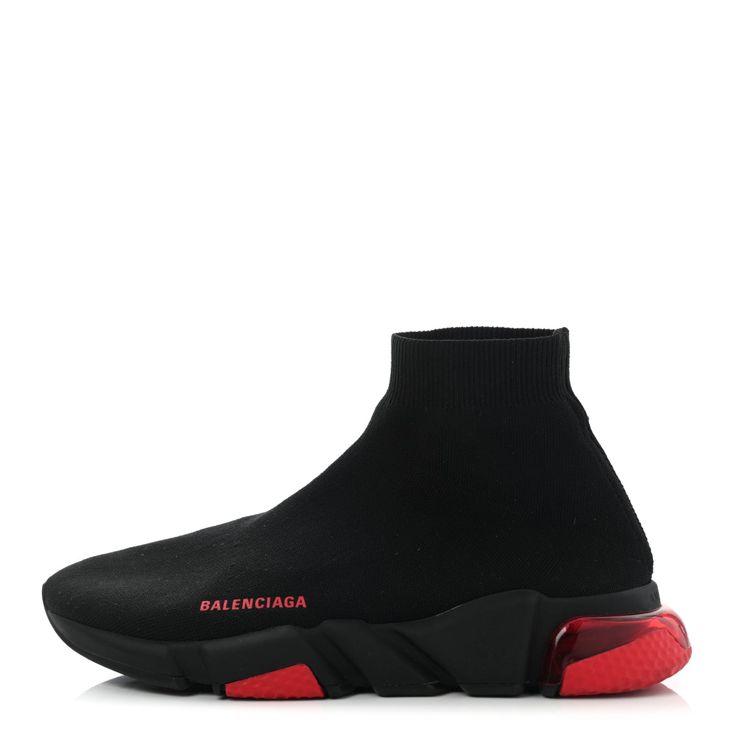 Neoprene Knit Mens Speed Clear Sole Sneakers 42 Black Red
