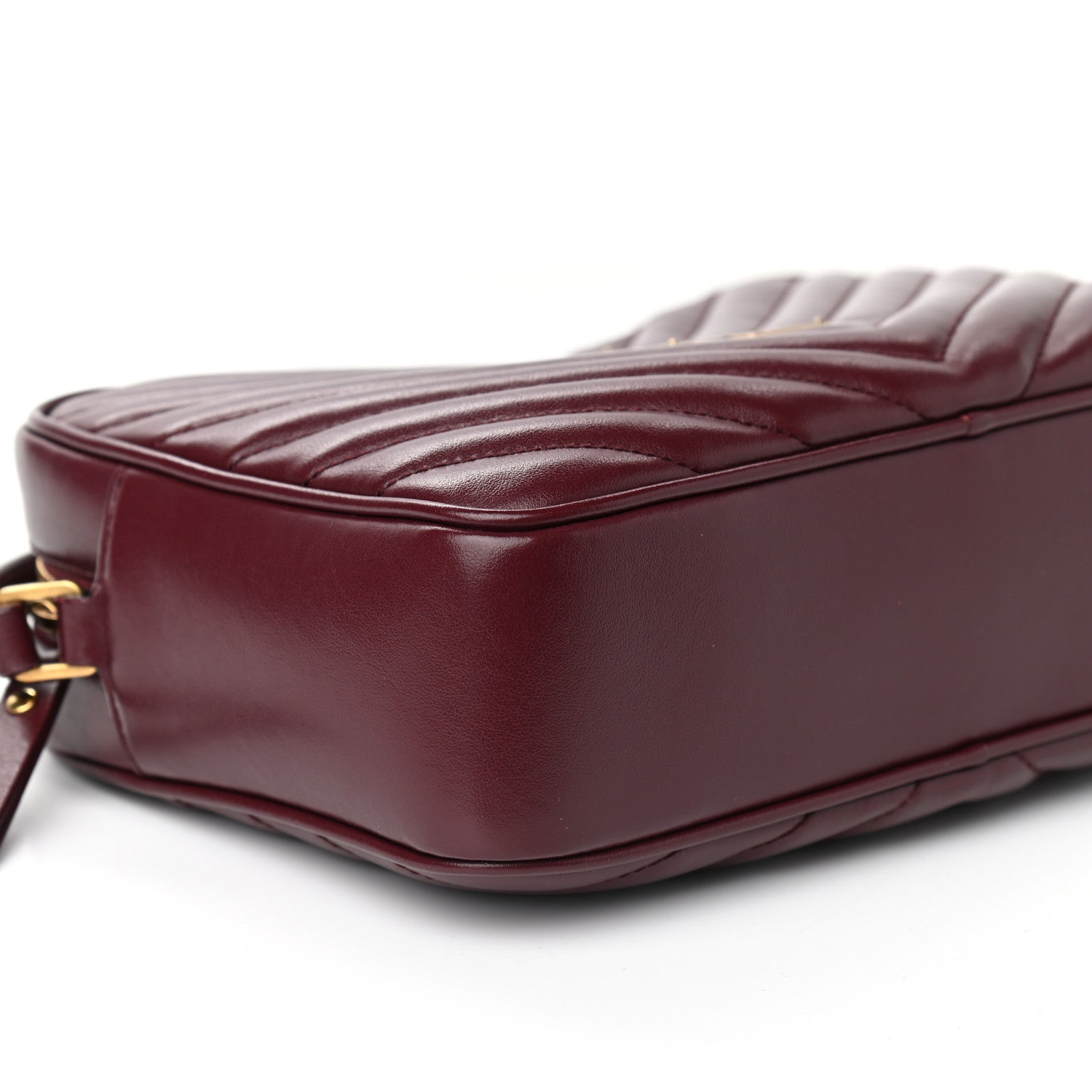 Saint Laurent Calfskin Matelasse Monogram Lou Camera Bag Dark Legion Red 4 of 10