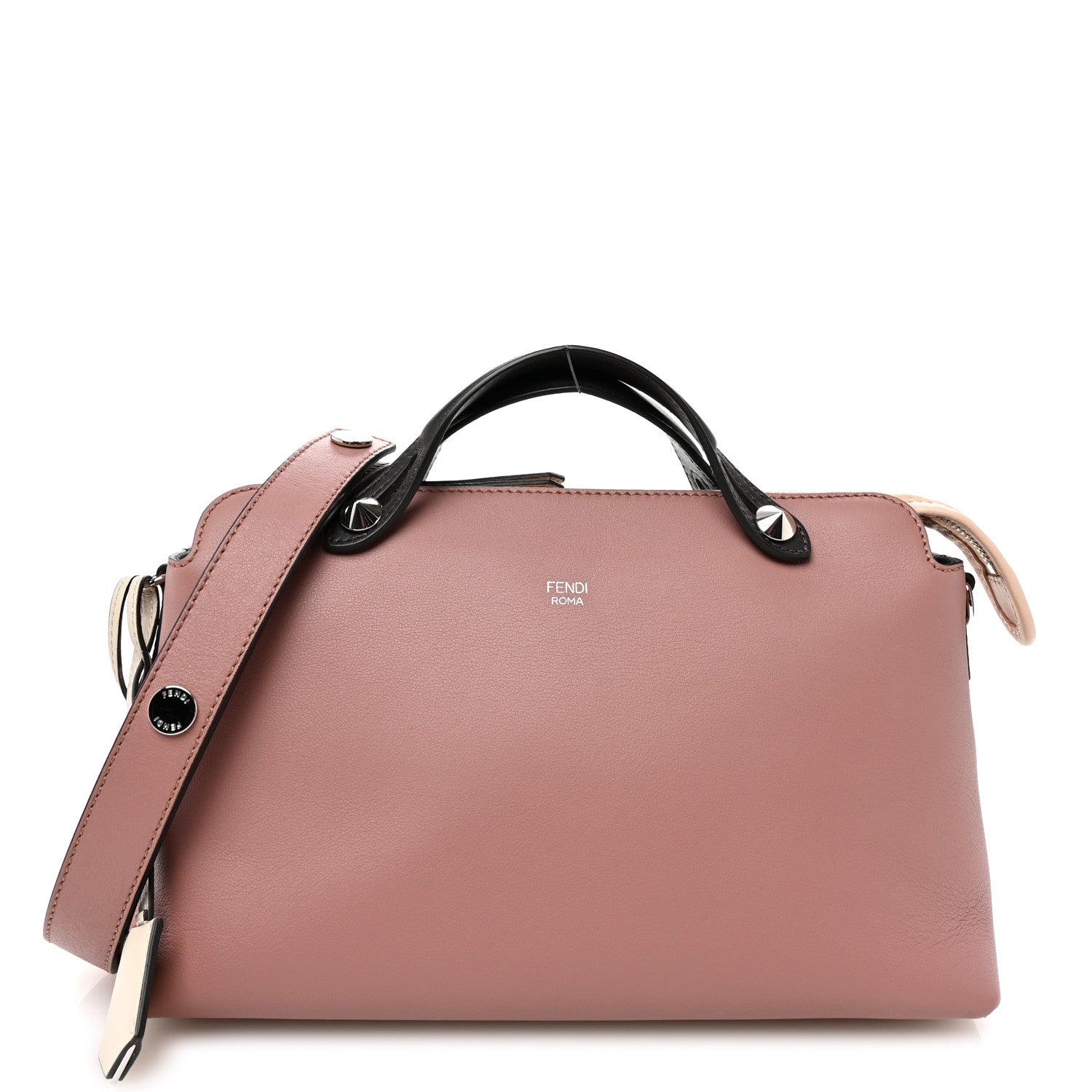 Fendi Vitello Dolce 4 Color Medium By The Way Boston Bag English Rose Latte Multicolor 1 of 11