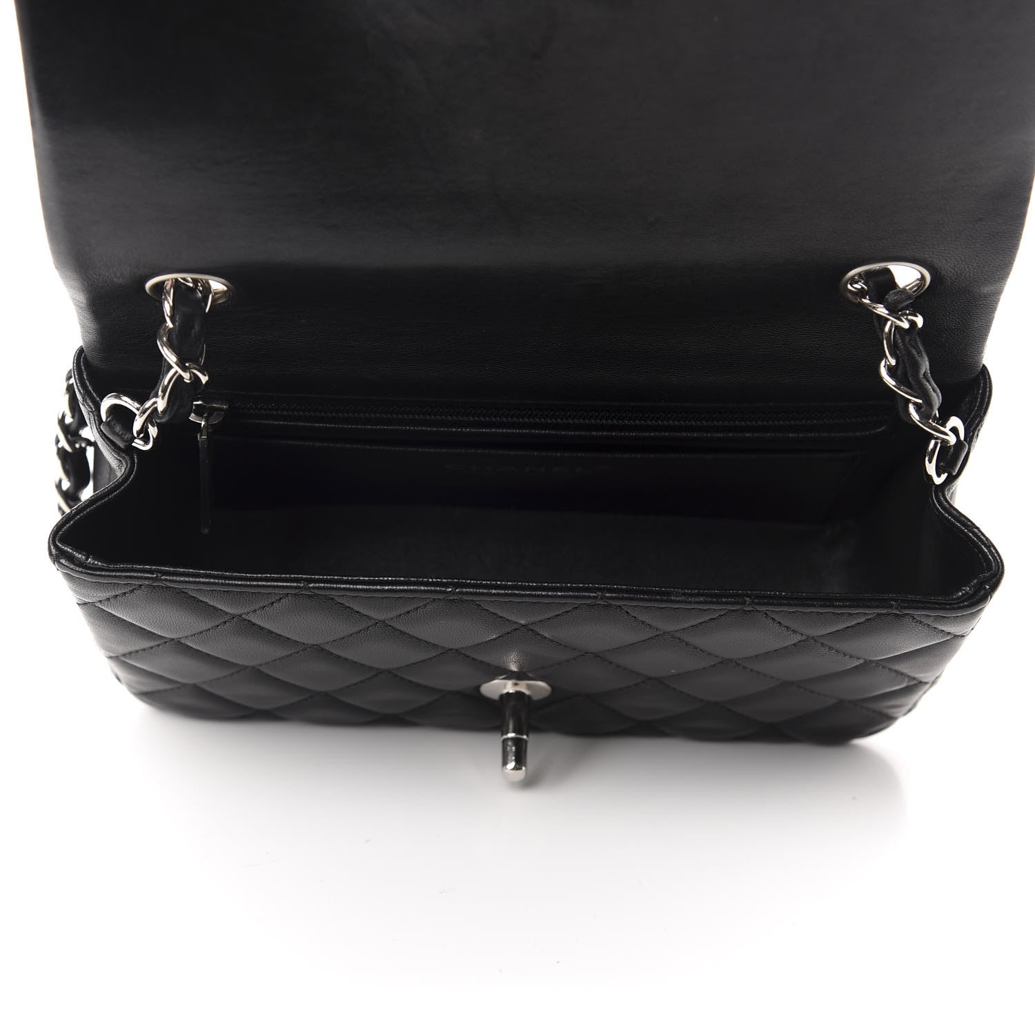 Chanel Lambskin Quilted Mini Rectangular Flap Black 5 of 11
