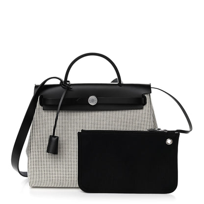 Hermes Vache Hunter Criss Viking Herbag Zip Retourne 31 PM Ecru Black 1 of 11