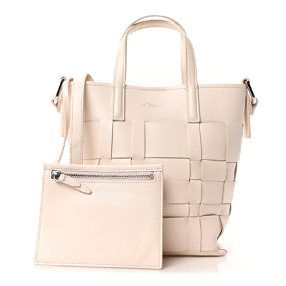 3.1 Phillip Lim Smooth Calfskin Odita Mini Modern Lattice Bucket Bag Off White 3 of 11
