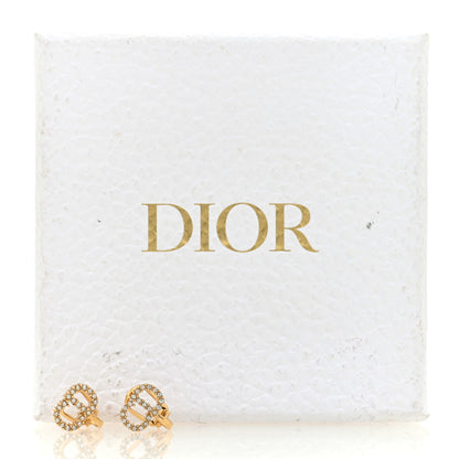 Christian Dior Crystal Clair D Lune Clip On Earrings Gold 5 of 5