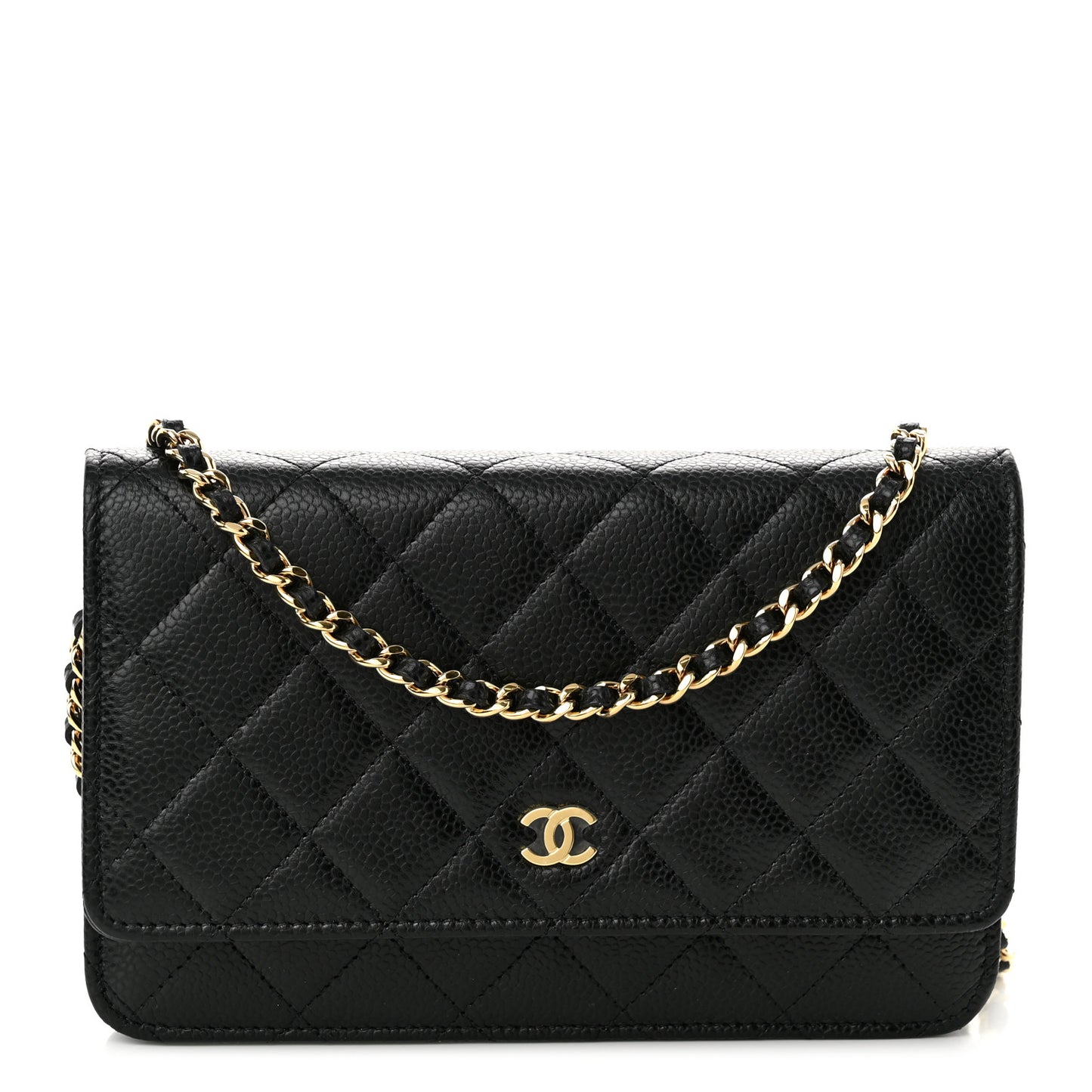 Caviar Quilted Wallet On Chain WOC Black