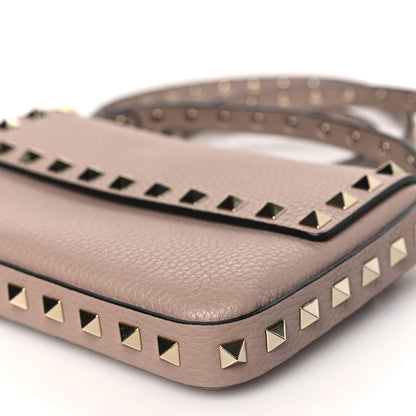 Valentino Garavani Grainy Calfskin Rockstud Crossbody Pouch Poudre 9 of 10