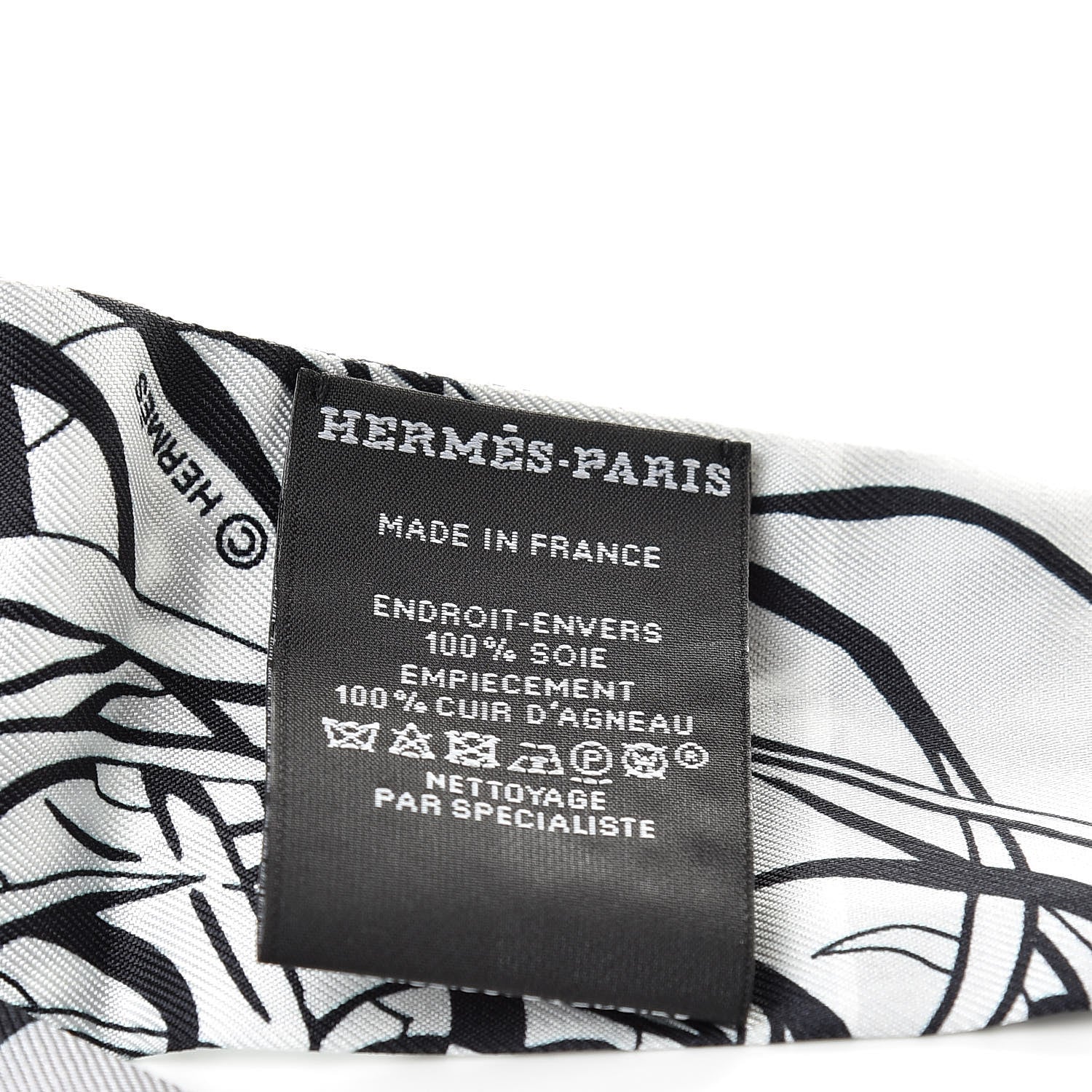 Hermes Silk Lambskin Jungle Love Rainbow Twilly Gris Black White 3 of 4