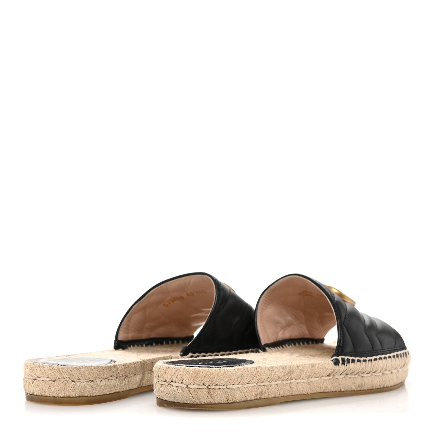 Gucci Nappa Matelasse GG Marmont Espadrille Slide Sandals 40 Black 5 of 12