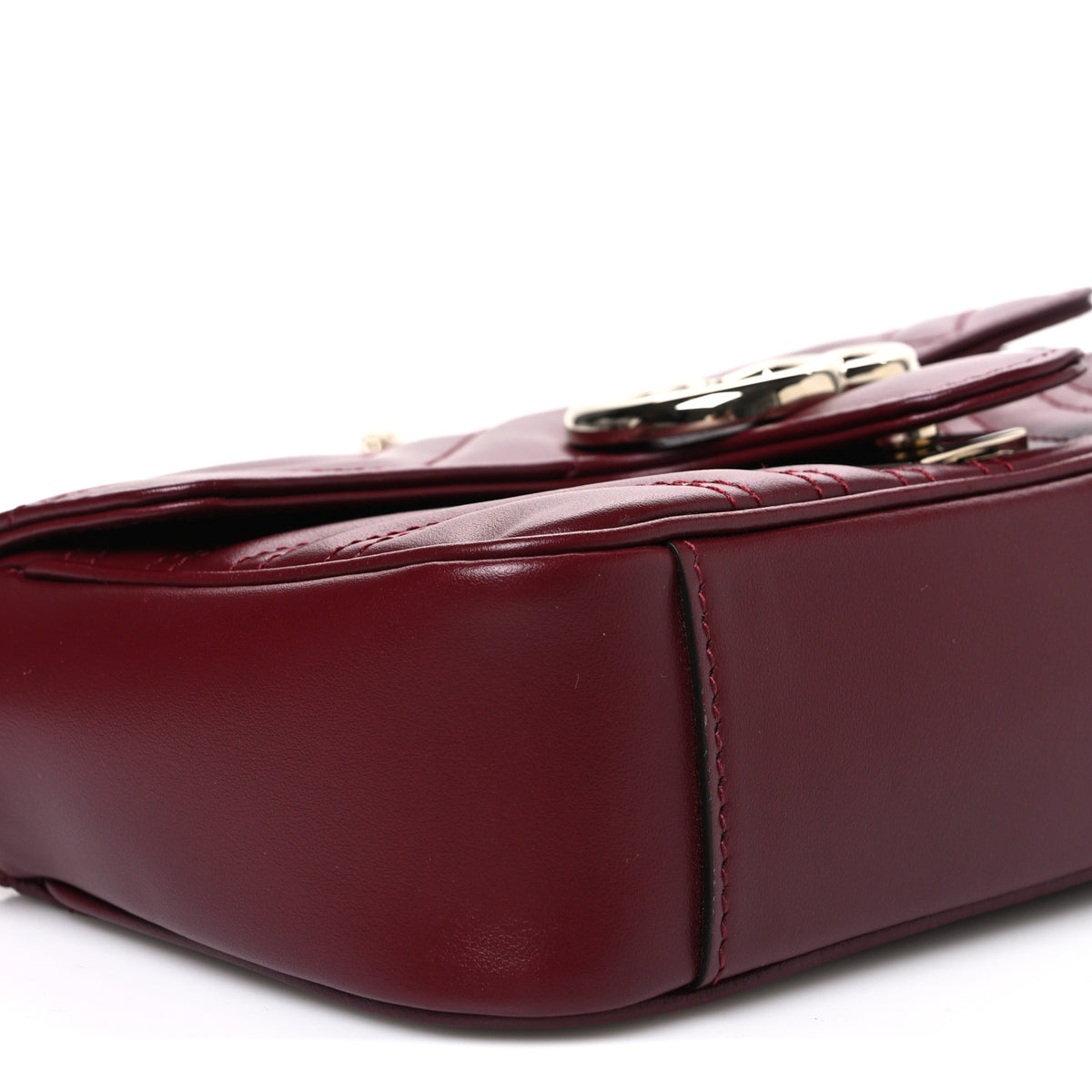 Gucci Calfskin Matelasse Mini GG Marmont Shoulder Bag Rosso Ancora 9 of 10