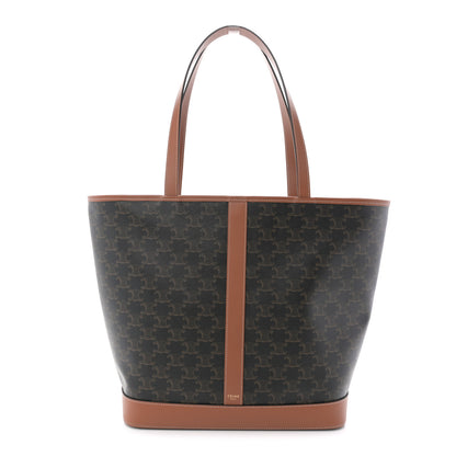 Celine Triomphe Canvas Calfskin Medium Cabas Bag Tan 1 of 10