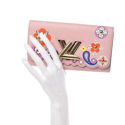 Louis Vuitton Epi Blooming Flowers Twist Wallet Rose Ballerine 2 of 8