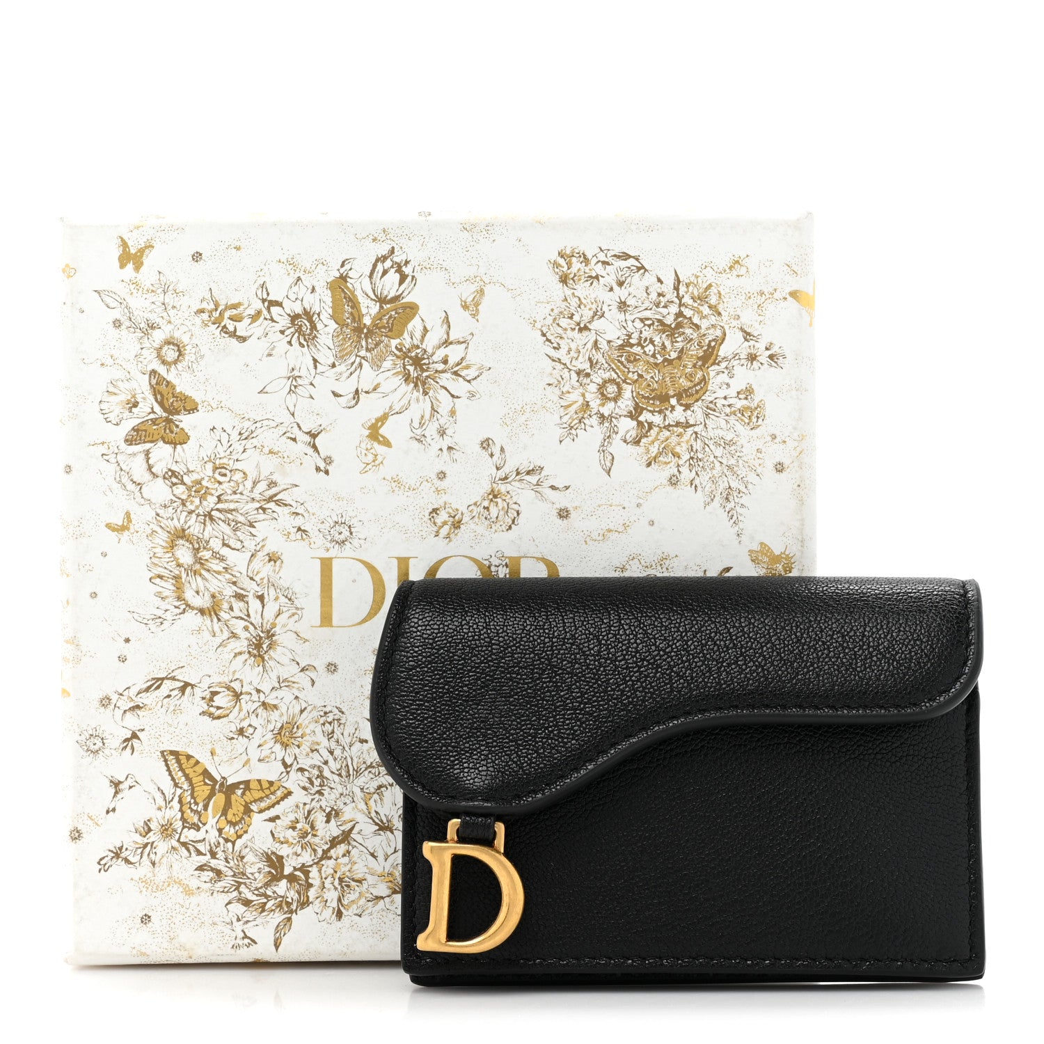 Christian Dior Goatskin Saddle Card Holder Black 10 of 10