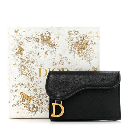Christian Dior Goatskin Saddle Card Holder Black 10 of 10