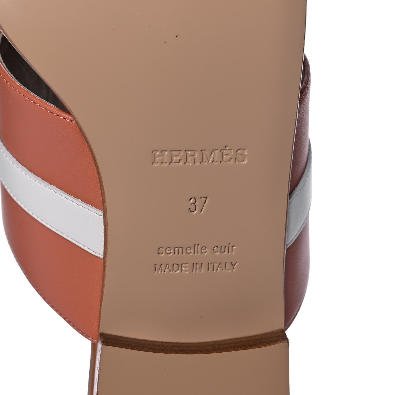 Hermes Calfskin Avenue Sandals 37 Rose Bubinga 6 of 9