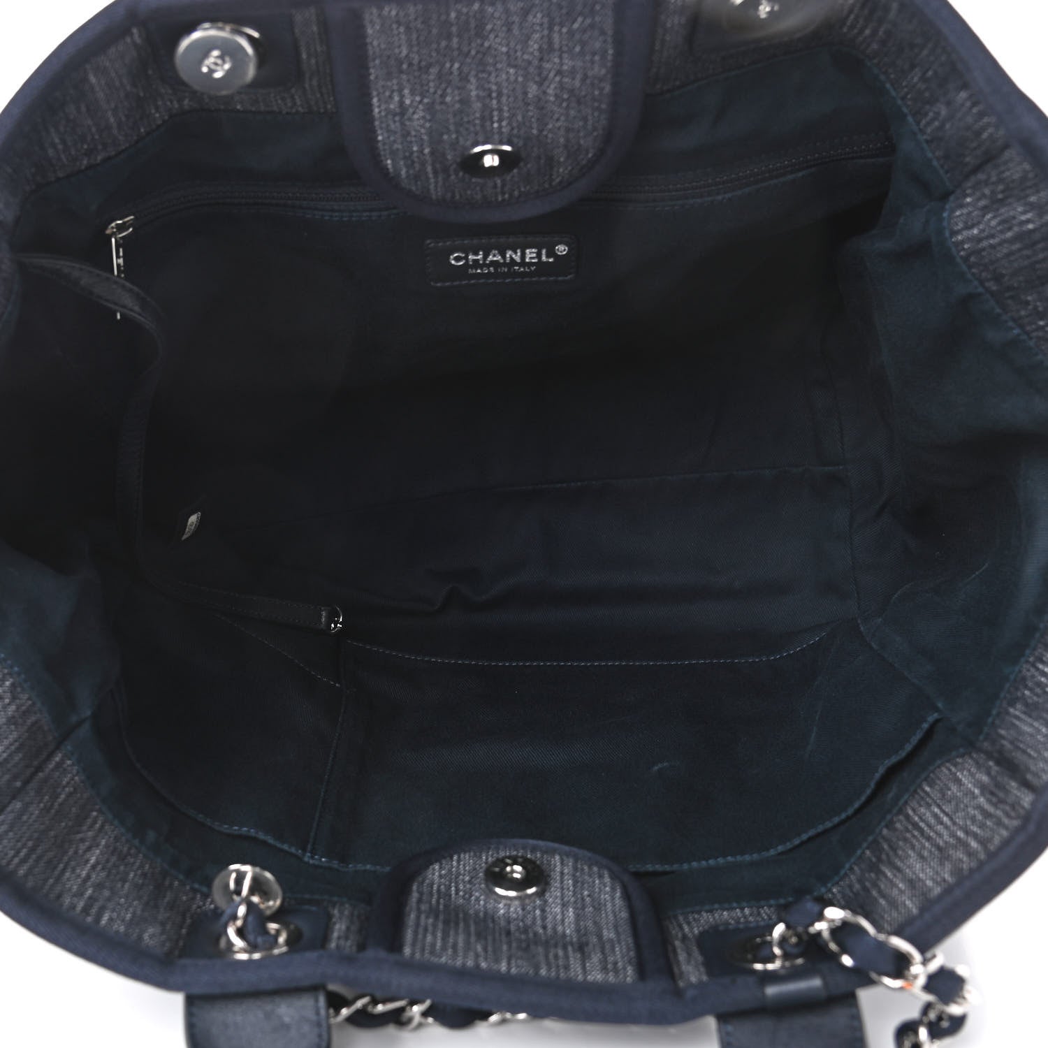 Chanel Denim Medium Deauville Tote Dark Blue 4 of 4