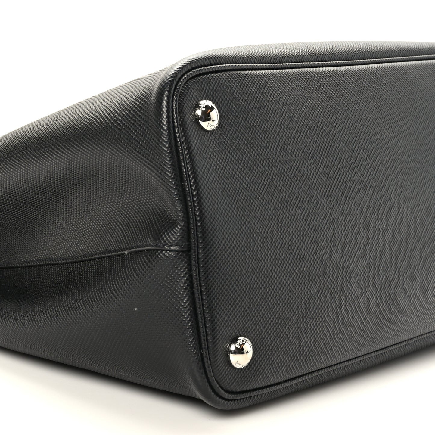 Saffiano Cuir Medium Double Handle Tote Black