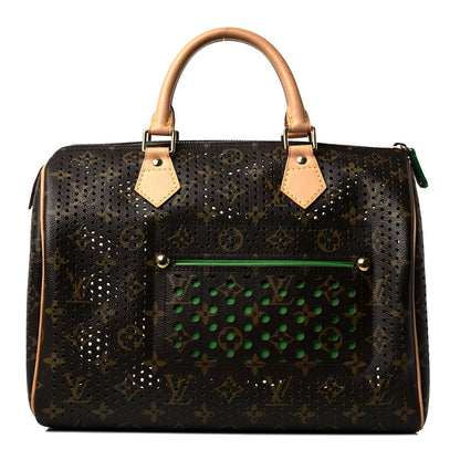 Louis Vuitton Monogram Perforated Speedy 30 Green 1 of 8