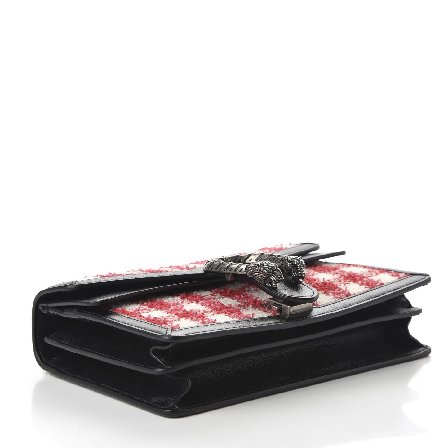 Tweed Check Small Dionysus Shoulder Bag Black Red