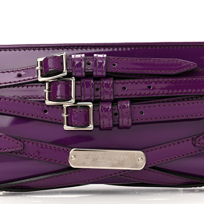 Burberry Patent Bridle Calfskin Parmoor Clutch Bag Purple 9 of 11