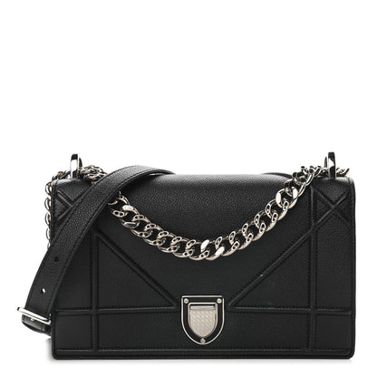 Christian Dior Grained Calfskin Small Diorama Flap Bag Black 1 of 9