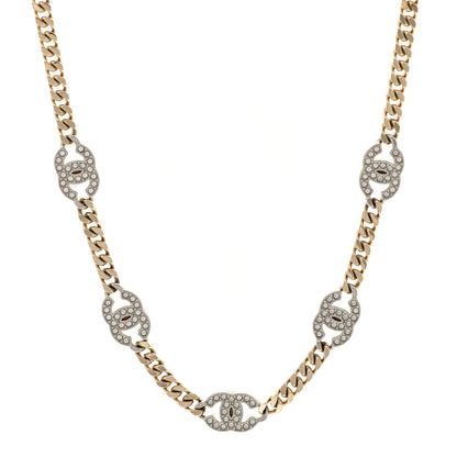 Chanel Crystal Chain CC Link Choker Gold Silver 1 of 6