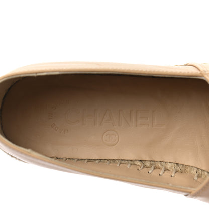 Chanel Lambskin CC Espadrilles 36 Beige Black 8 of 9