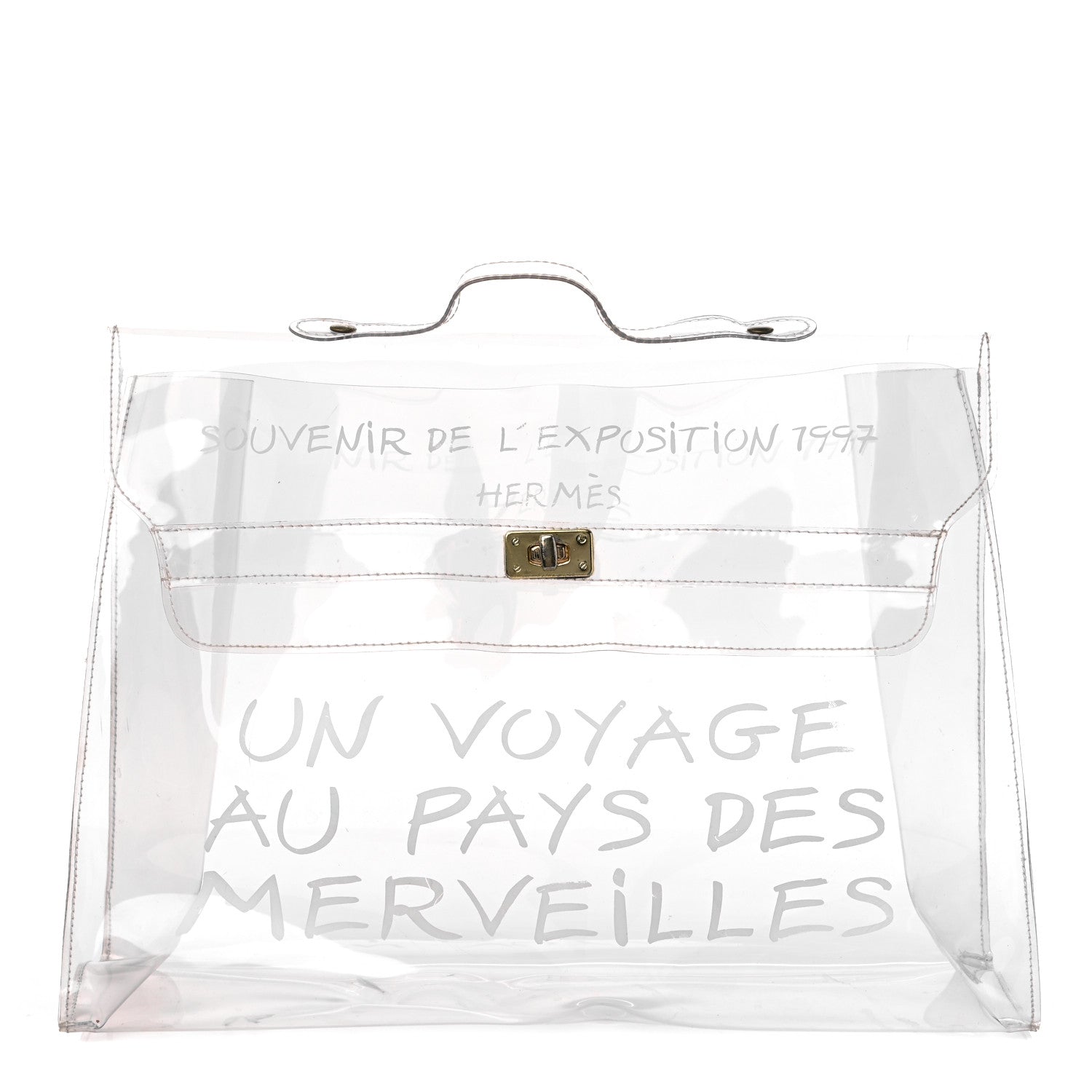Hermes Vinyl Souvenir De L'Exposition Kelly Transparent 1 of 12